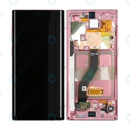 Samsung Galaxy Note 10 - Ecran LCD + Sticlă Tactilă + Ramă (Aura Pink) - GH82-20818F, GH82-20817F Genuine Service Pack