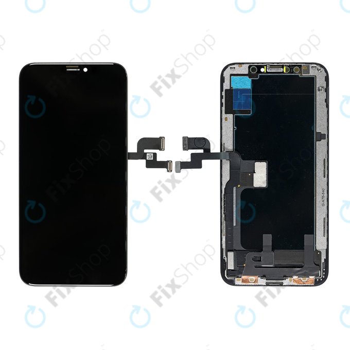 Apple iPhone XS - Ecran LCD + Sticlă Tactilă + Ramă Hard OLED FixPremium