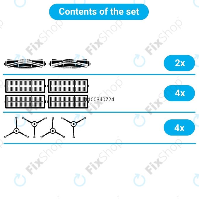 Set de piese de schimb pentru Roborock G20s Ultra, Saros 10R, 20 (2x Perie principală, 4x Filter, 4x Perie laterală)