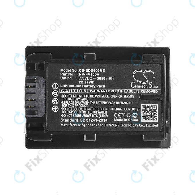 Baterie pentru Sony Fdr-Ax33, Sony Fdr-Ax40, 3050mAh, Li-Ion, 7.3V, NP-FV100A, HQ