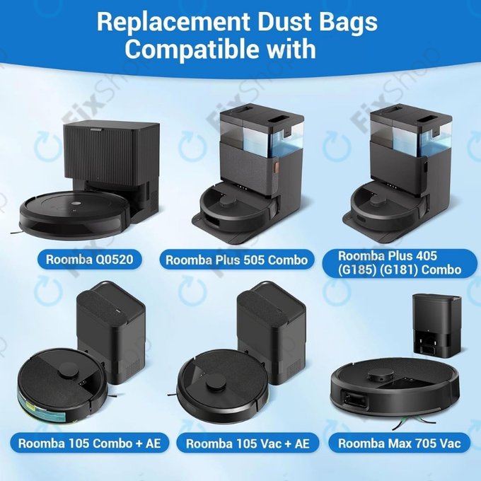 Sac de praf, 4 buc. pentru iRobot Roomba Max 705, Plus 504, 505