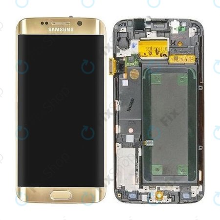 Samsung Galaxy S6 Edge G925F - Ecran LCD + Sticlă Tactilă + Ramă (Gold Platinum) - GH97-17162C, GH97-17317C, GH97-17334C Genuine Service Pack