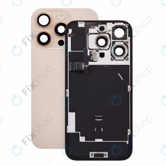 Sticlă carcasă spate pentru iPhone 16 Pro, Desert Titanium, Pulled A