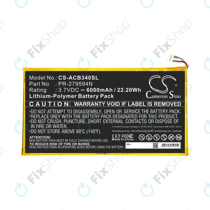 Baterie pentru Acer Iconia One 10 B3-A40, 6000mAh, Li-Pol, 3.7V, PR-279594N, HQ