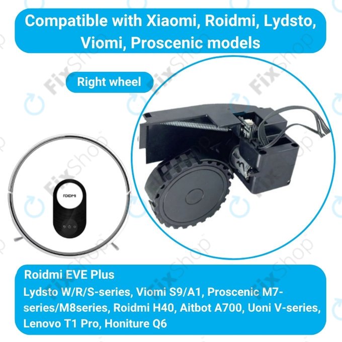 Roidmi EVE Plus - Roată cu Motor (Dreapta) (Negru)
