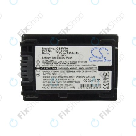 Baterie pentru Sony DCR-DVD, HC, SR, HDR-CX, HC, PJ, XR, NEX-VG, 1500mAh, Li-Ion, 7.4V, NP-FV70, HQ