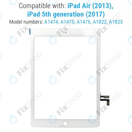 Apple iPad Air, iPad (5th Gen 2017) - Sticlă Tactilă (White)