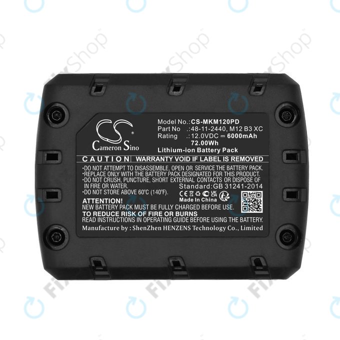 Baterie pentru Milwaukee M12 Redlithium XC 4.0, 6000mAh, Li-Ion, 12V, M12 B3 XC, M12 B4 XC, HQ