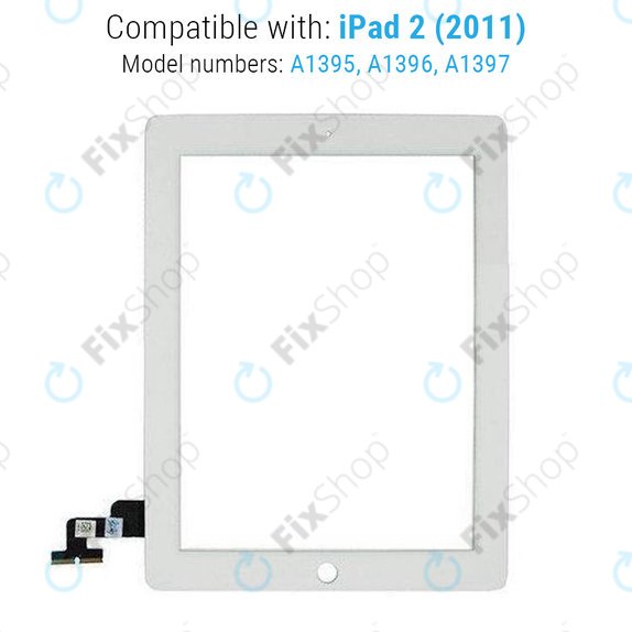 Sticlă Tactilă pentru iPad 2, White