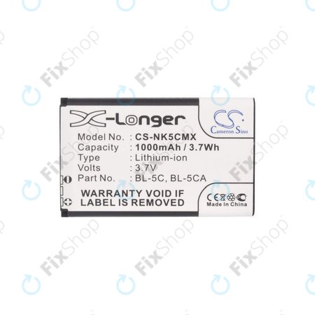 Nokia 1000, 2000, 3000, 6000, 7000, C, N, X-series, Asha 230, MD-12 - Baterie BL-5C, BL-5CA 1000mAh HQ