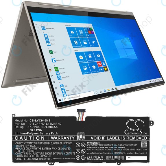 Baterie pentru Lenovo Yoga C940, 7650mAh, Li-Pol, 7.7V, L18C4PH0, HQ