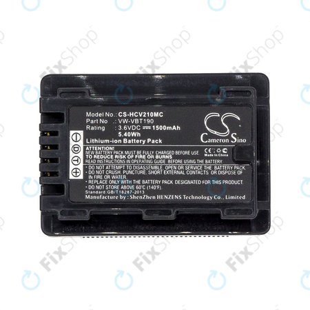 Baterie pentru Panasonic HC-V210, 1500mAh, Li-Ion, 3.6V, VW-VBT190, HQ