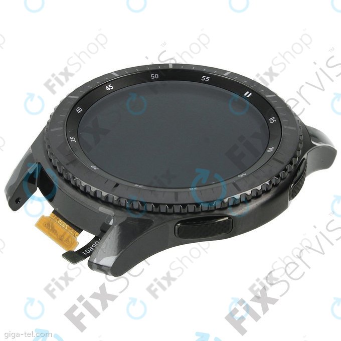 Samsung Gear S3 Frontier R760, R765 - Ecran LCD + Sticlă Tactilă + Ramă (Space Gray) - GH97-19658A Genuine Service Pack