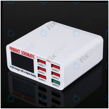 Product Schematic 896 - USB Statie service de încărcare (1x USB 3.0+ 5x USB 2.0)