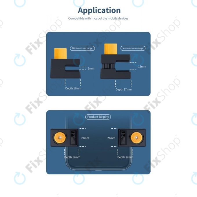 QianLi iClamp 2.0 - Clemă din Plastic cu Umplutură din Cauciuc - Span 12mm (4buc)