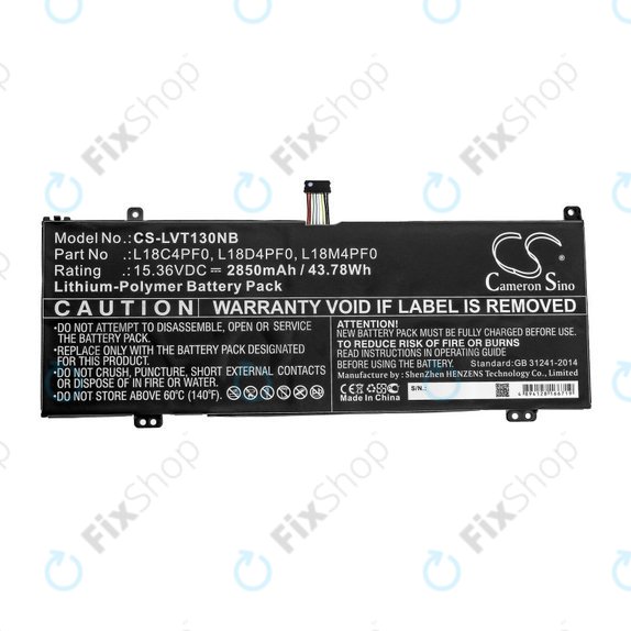 Baterie pentru Lenovo ThinkBook 13s, 14s, 2850mAh, Li-Pol, 15.36V, L18C4PF0, HQ