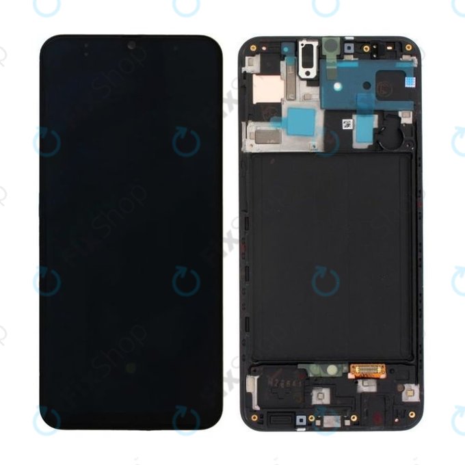 Samsung Galaxy A50 A505F - Ecran LCD + Sticlă Tactilă + Ramă (Black) - GH82-19204A, GH82-19713A, GH82-19714A, GH82-19289A Genuine Service Pack
