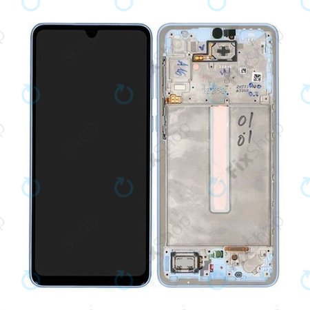 Samsung Galaxy A33 5G A336B - Ecran LCD + Sticlă Tactilă + Ramă (Awesome Blue) - GH82-28143C, GH82-28144C Genuine Service Pack
