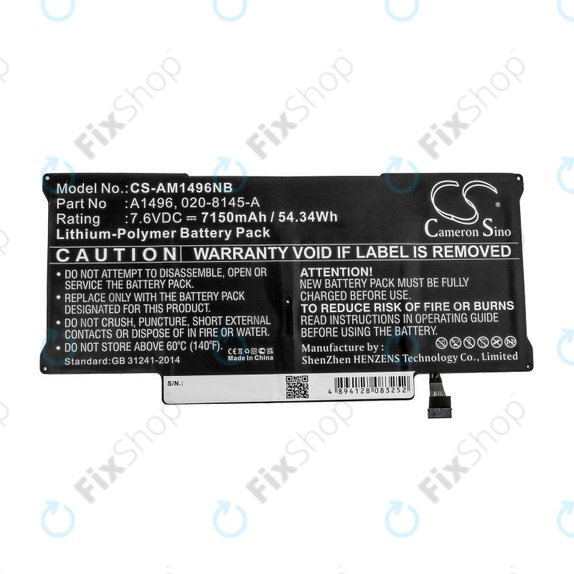 Apple MacBook Air 13" A1466 (Mid 2013 - Mid 2017) - Baterie A1496 7150mAh HQ