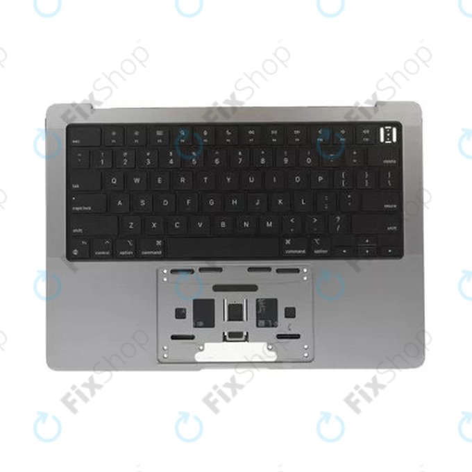 Ramă superioară tastatură pentru MacBook Pro 14", A2442 (2021), A2779 (2023), cu tastatură US și baterie, Space Gray, 661-32210, Genuine Apple