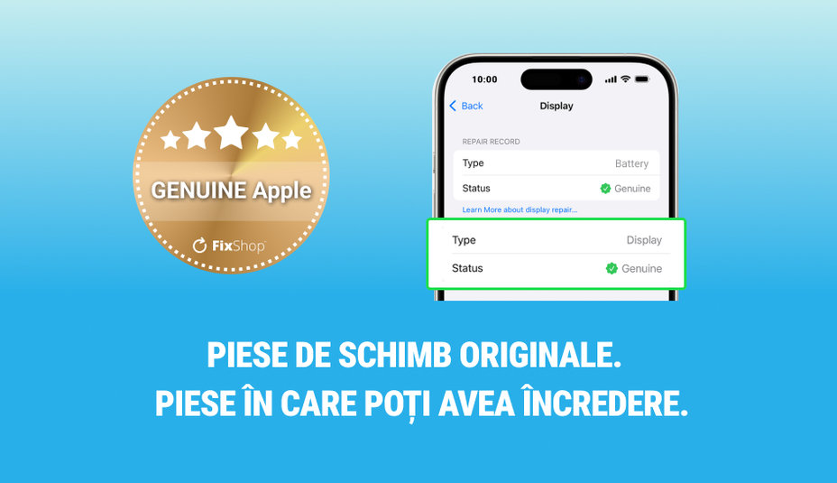 Vă prezentăm un nou nivel de calitate: Piese de schimb originale GENUINE Apple.