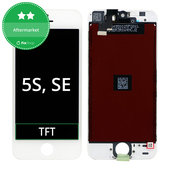 Ecran pentru iPhone 5S, SE, White, Sticlă tactilă cu ramă