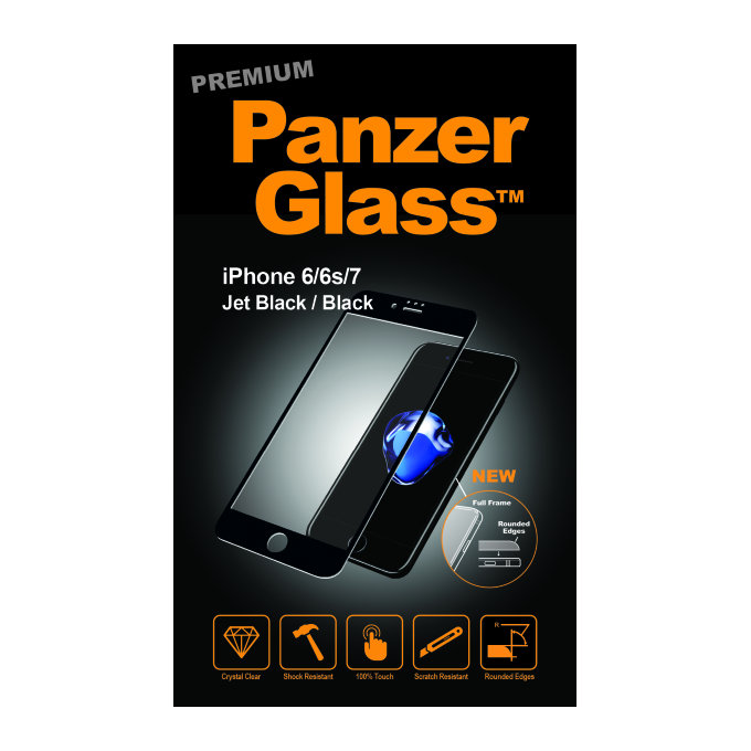 PanzerGlass PREMIUM - Geam Securizat pentru iPhone 6, 6S, 7, 8, SE 2020 & SE 2022, negru