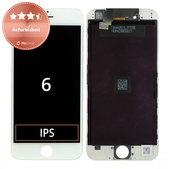 Ecran pentru iPhone 6, White, Sticlă tactilă cu ramă, Refurbished