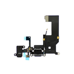Apple iPhone 5 - Conector de Încărcare + Conector Jack + Microfon + Cablu Flex (Black)