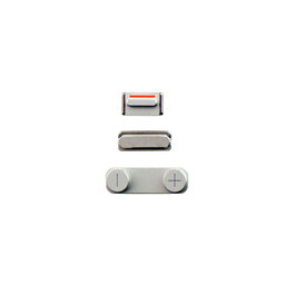 Apple iPhone 5 - Set de butoane laterale - Pornire + Volum + Mute (White)