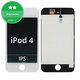Ecran LCD pentru iPod Touch (4th Gen), White, Sticlă tactilă cu ramă