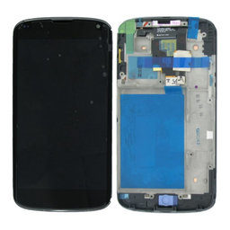 LG Nexus 4 E960 - Ecran LCD + Sticlă Tactilă + Ramă (Black) TFT