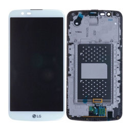 LG K10 K420N - Ecran LCD + Sticlă Tactilă + Ramă (White) - ACQ88868303 Genuine Service Pack