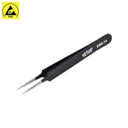Vetus ESD-14 - Pensetă metalică antistatică cu vârf ascuțit (110mm)