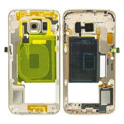 Samsung Galaxy S6 Edge G925F - Ramă Mijlocie (Gold Platinum) - GH96-08376C Genuine Service Pack