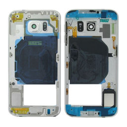Samsung Galaxy S6 G920F - Ramă Mijlocie (White Pearl) - GH96-08583B Genuine Service Pack