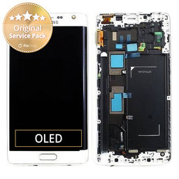 Samsung Galaxy Note Edge N915FY - Ecran LCD + Sticlă Tactilă + Ramă (White) - GH97-16636B Genuine Service Pack