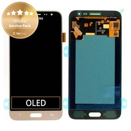 Samsung Galaxy J3 J320F (2016) - Ecran LCD + Sticlă Tactilă (Gold) - GH97-18414B, GH97-18748B Genuine Service Pack