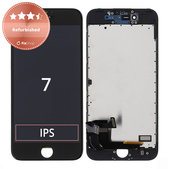 Ecran pentru iPhone 7, Black, Sticlă tactilă cu ramă, Refurbished