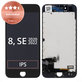 Ecran pentru iPhone 8, SE (2020), SE (2022), Black, Sticlă tactilă cu ramă, Refurbished