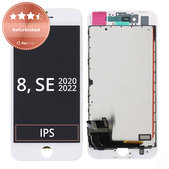 Ecran pentru iPhone 8, SE (2020), SE (2022), White, Sticlă tactilă cu ramă, Refurbished
