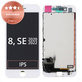 Ecran pentru iPhone 8, SE (2020), SE (2022), White, Sticlă tactilă cu ramă, Refurbished
