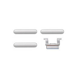 Apple iPhone 8, SE (2020), SE (2022) - Set Butoane Volum + Pornire + Modul Silen?ios (Silver, White)