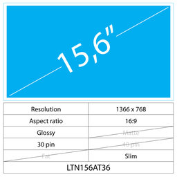 Acer Aspire E15 E5-575G 15.6 LCD Slim Lucios 30 pin HD