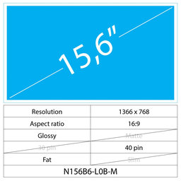 15.6 LCD Fat Mat 40 pin HD