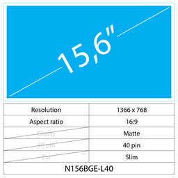 Lenovo IdeaPad P580 15.6 LCD Slim Mat 40 pin HD