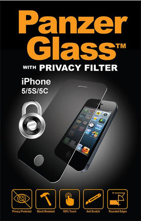 PanzerGlass - Sticlă întârită Privacy Standard Fit pentru iPhone 5/5c/5s/SE, transparentă