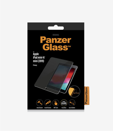 PanzerGlass - Sticlă întârită Privacy Standard Fit pentru iPad mini (2019)/iPad mini 4, transparentă