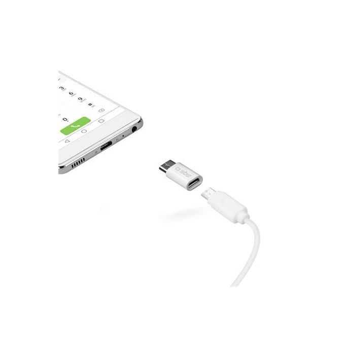 SBS - Adaptor Micro-USB-C / USB, alb