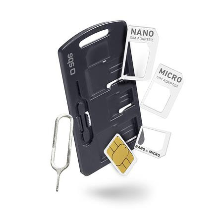 SBS - Kit adaptor SIM pentru dispozitive mobile, negru